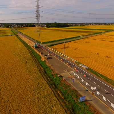 真野原拡幅道路改良工事